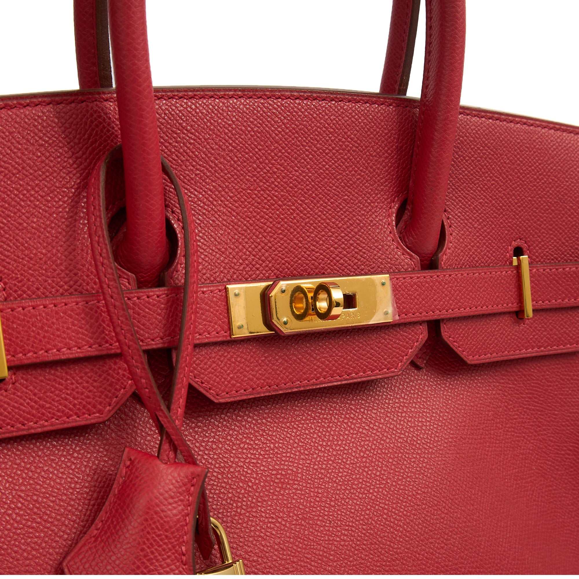 Hermes Tote Birkin 35 in Rouge Casaque, Epsom Leather