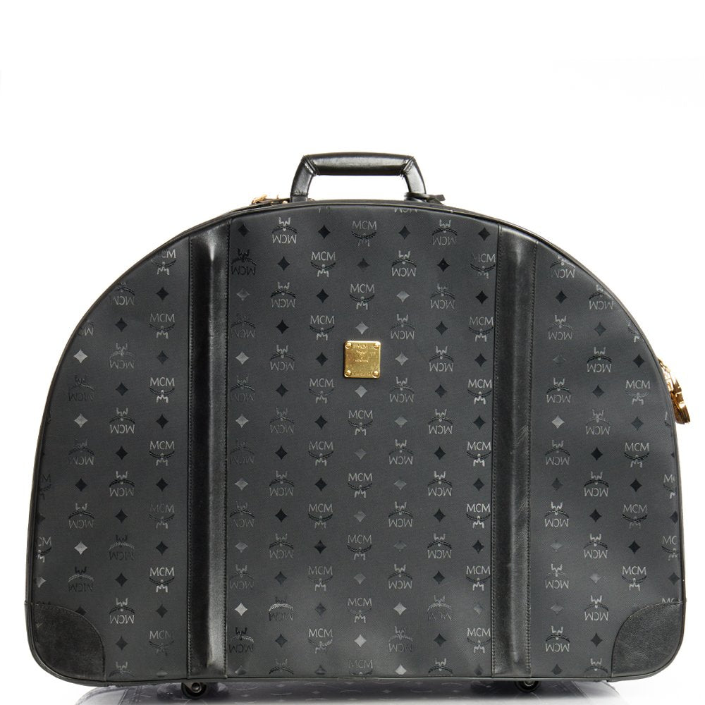 MCM Wheeled Luggage in Black, Canvas