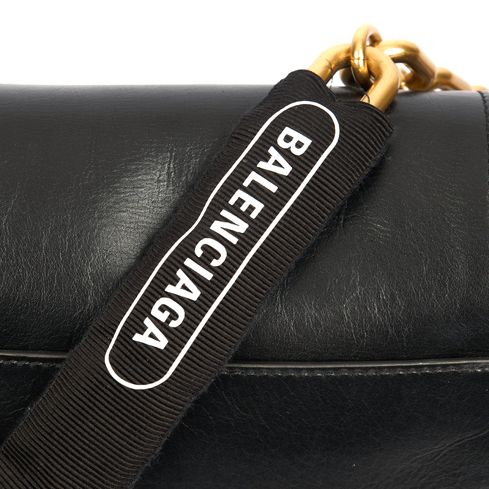 Balenciaga Shoulder Bag Downtown - Small in Black, Veau (Calfskin)