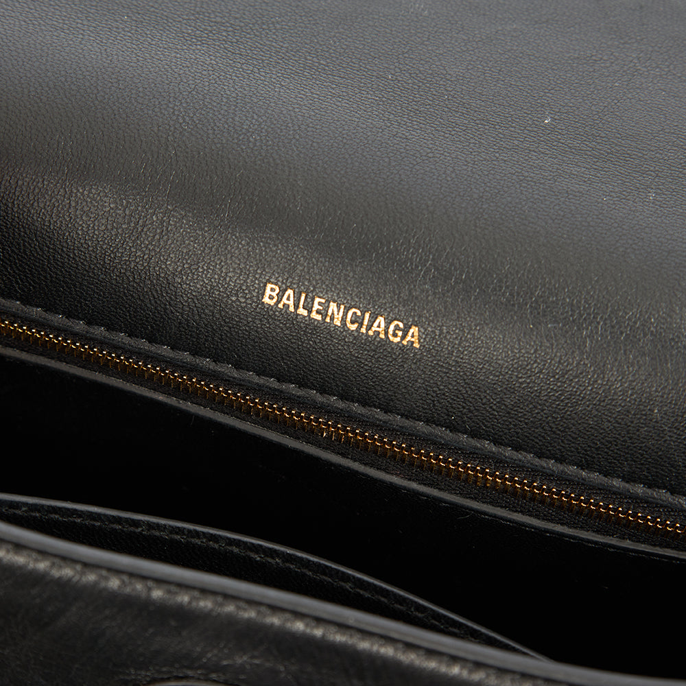 Balenciaga Shoulder Bag Downtown - Small in Black, Veau (Calfskin)