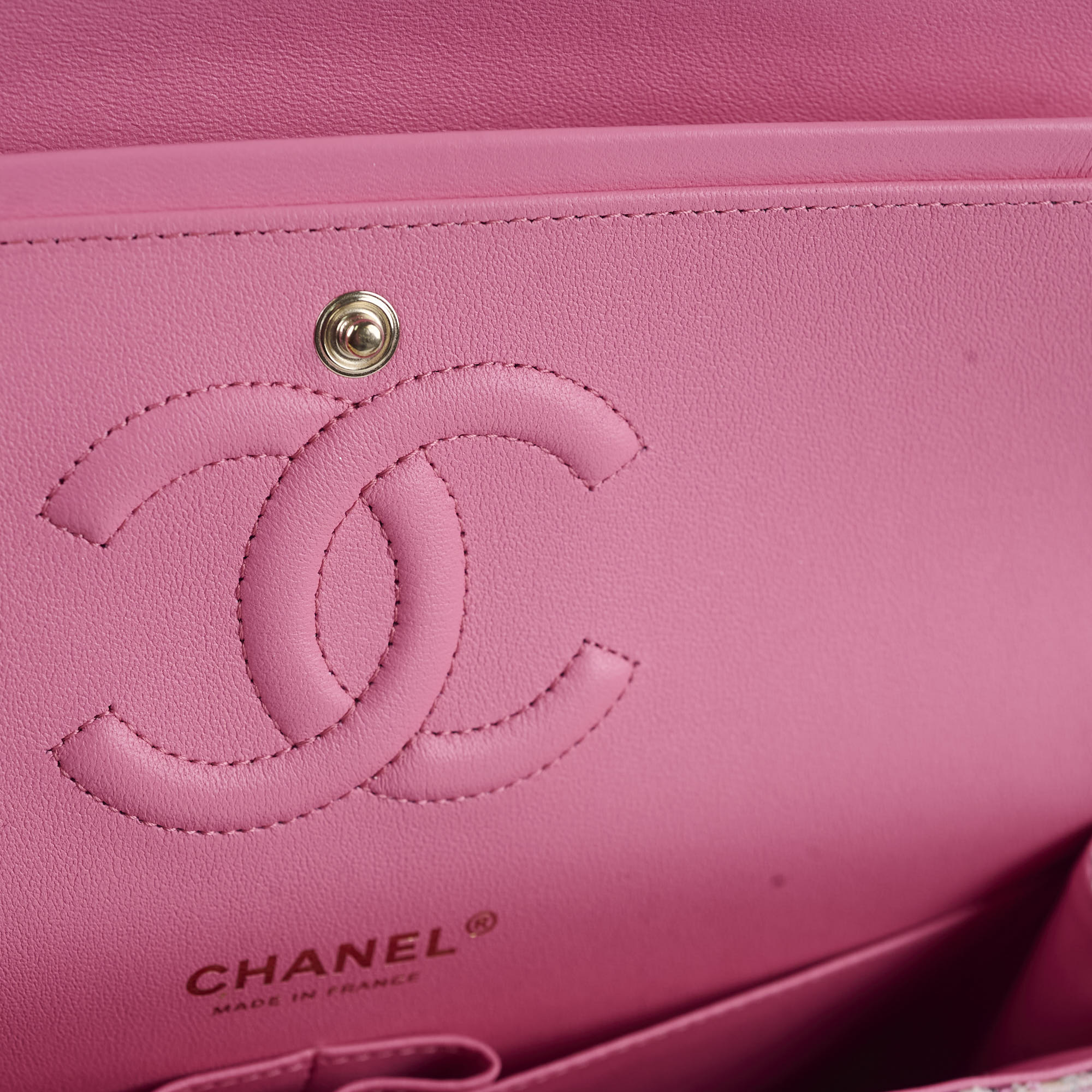 Chanel Classic Flap Medium/Large Pink Tweed