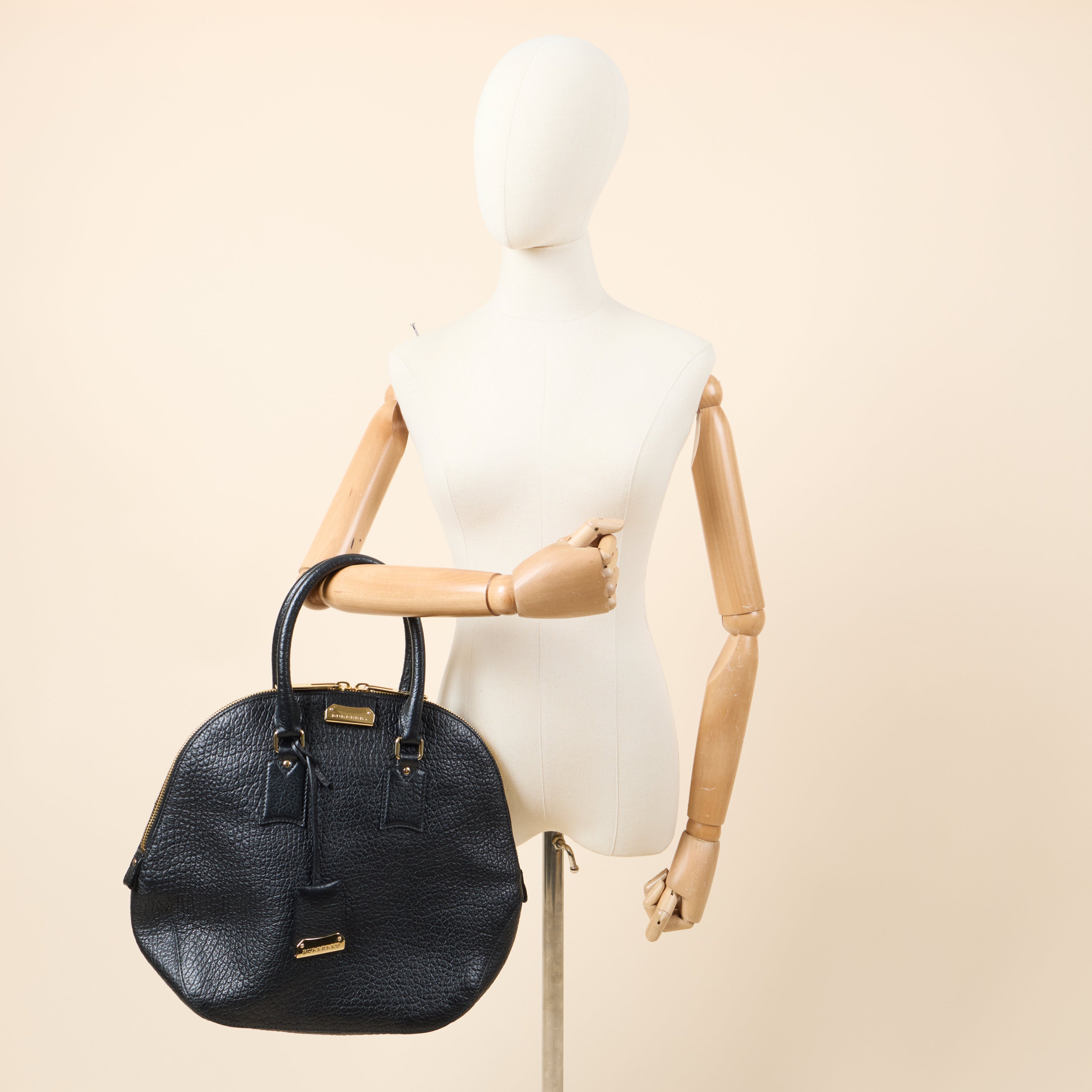 Burberry Tote Orchard Bowling Bag - Large in Black, Leather