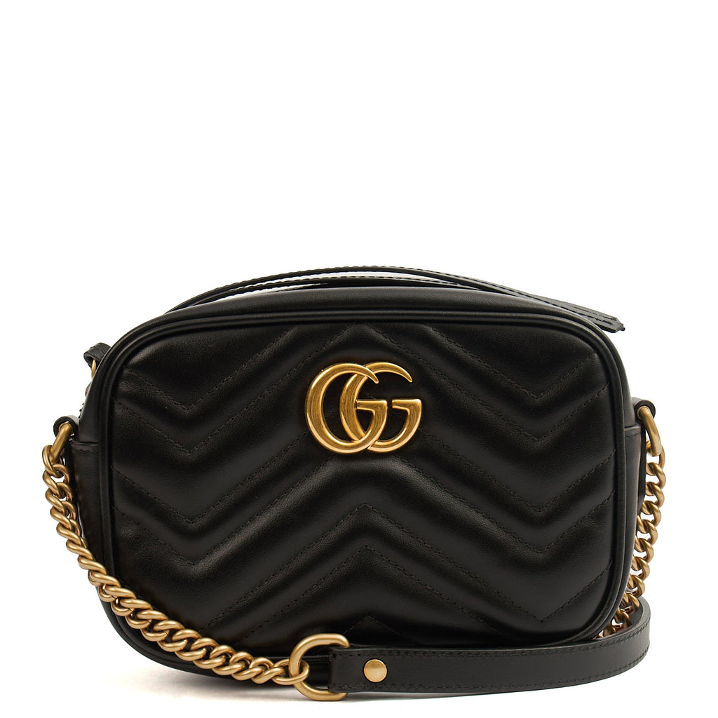 Gucci Cross Body Marmont Shoulder Bag - Mini in Black, Leather