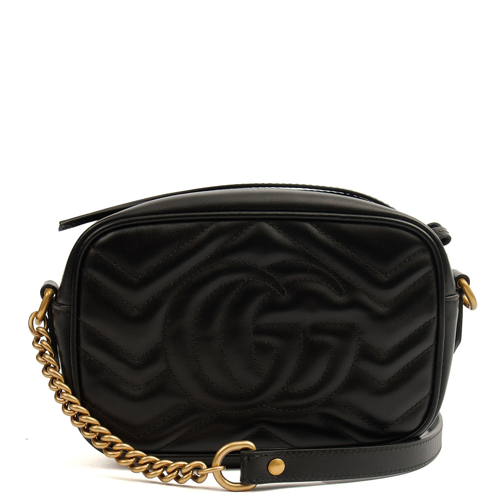 Gucci Cross Body Marmont Shoulder Bag - Mini in Black, Leather