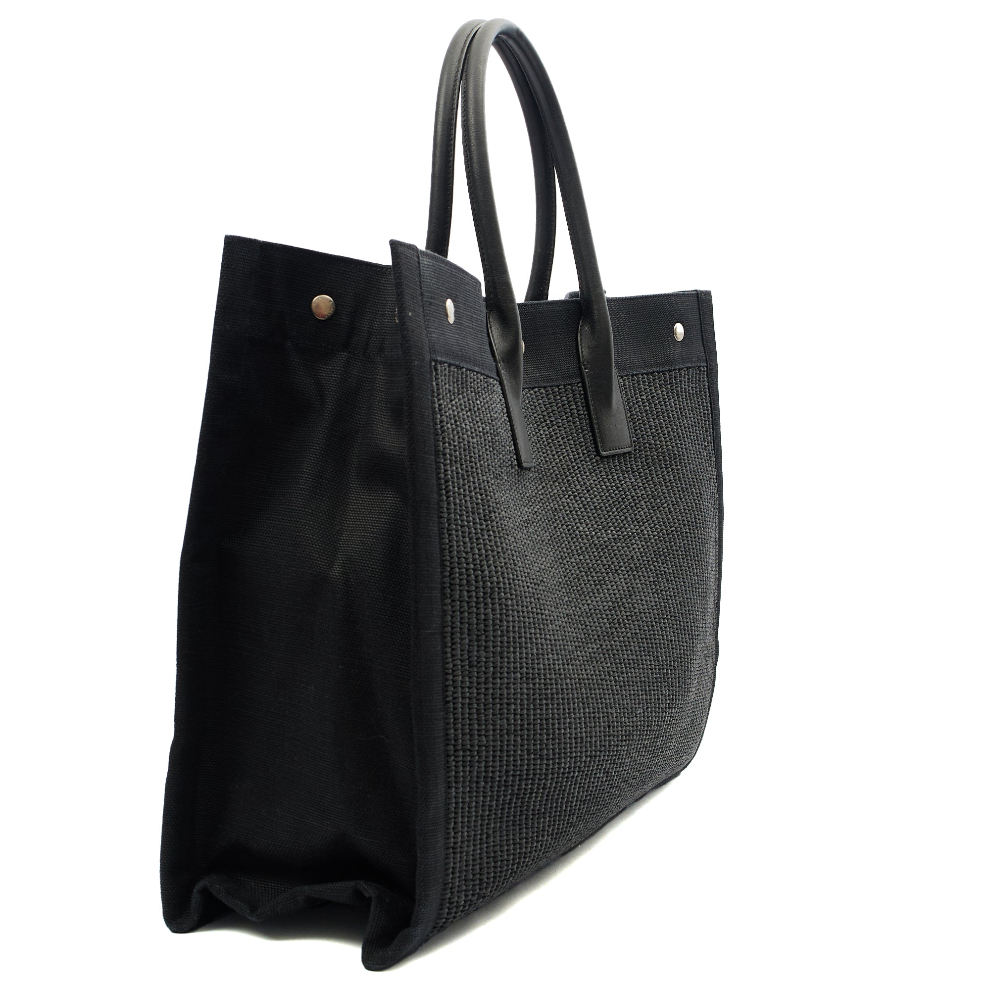 Saint Laurent Tote Rive Gauche Tote in Black, Fabric