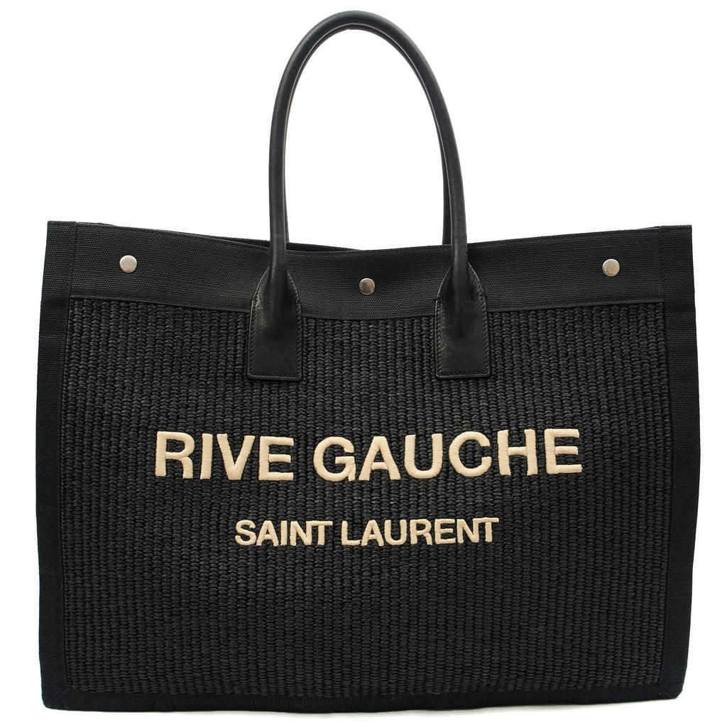 Saint Laurent Tote Rive Gauche Tote in Black, Fabric