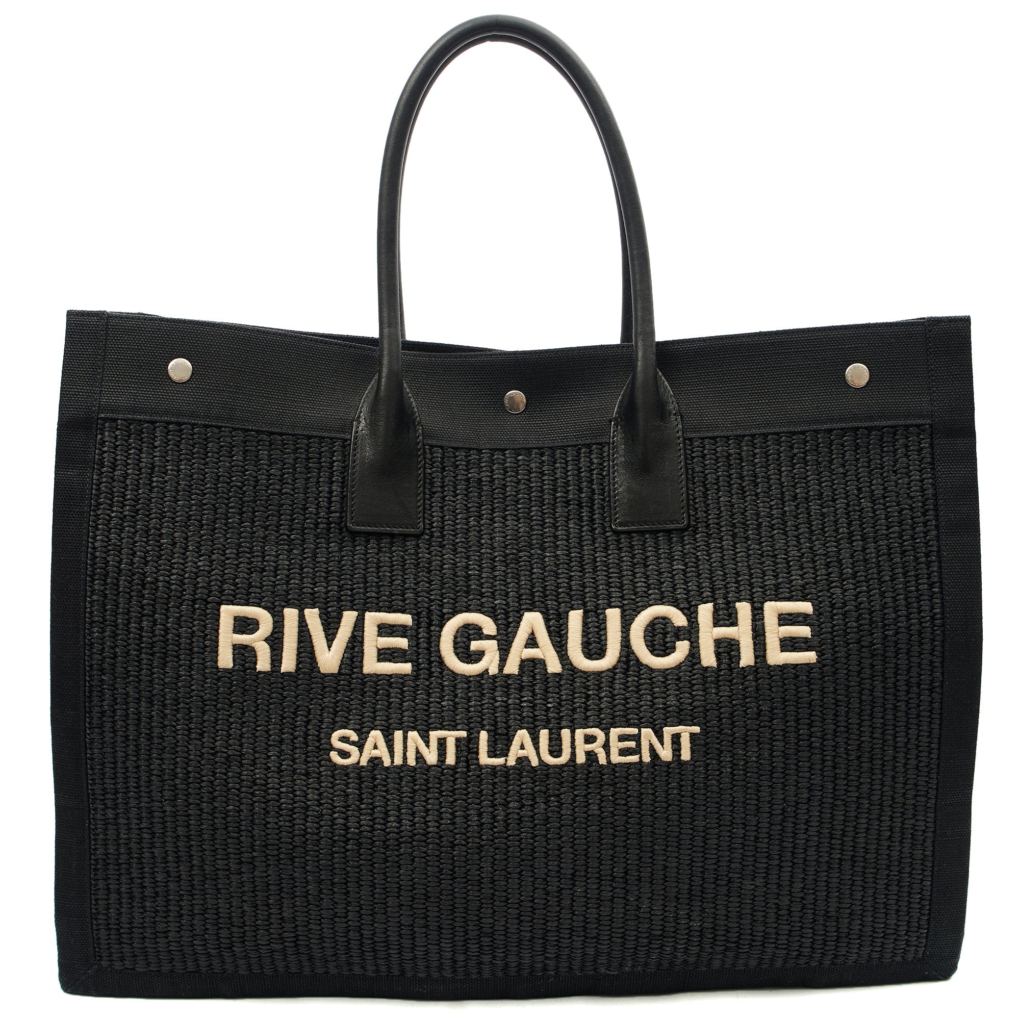 Saint Laurent Tote Rive Gauche Tote in Black, Fabric