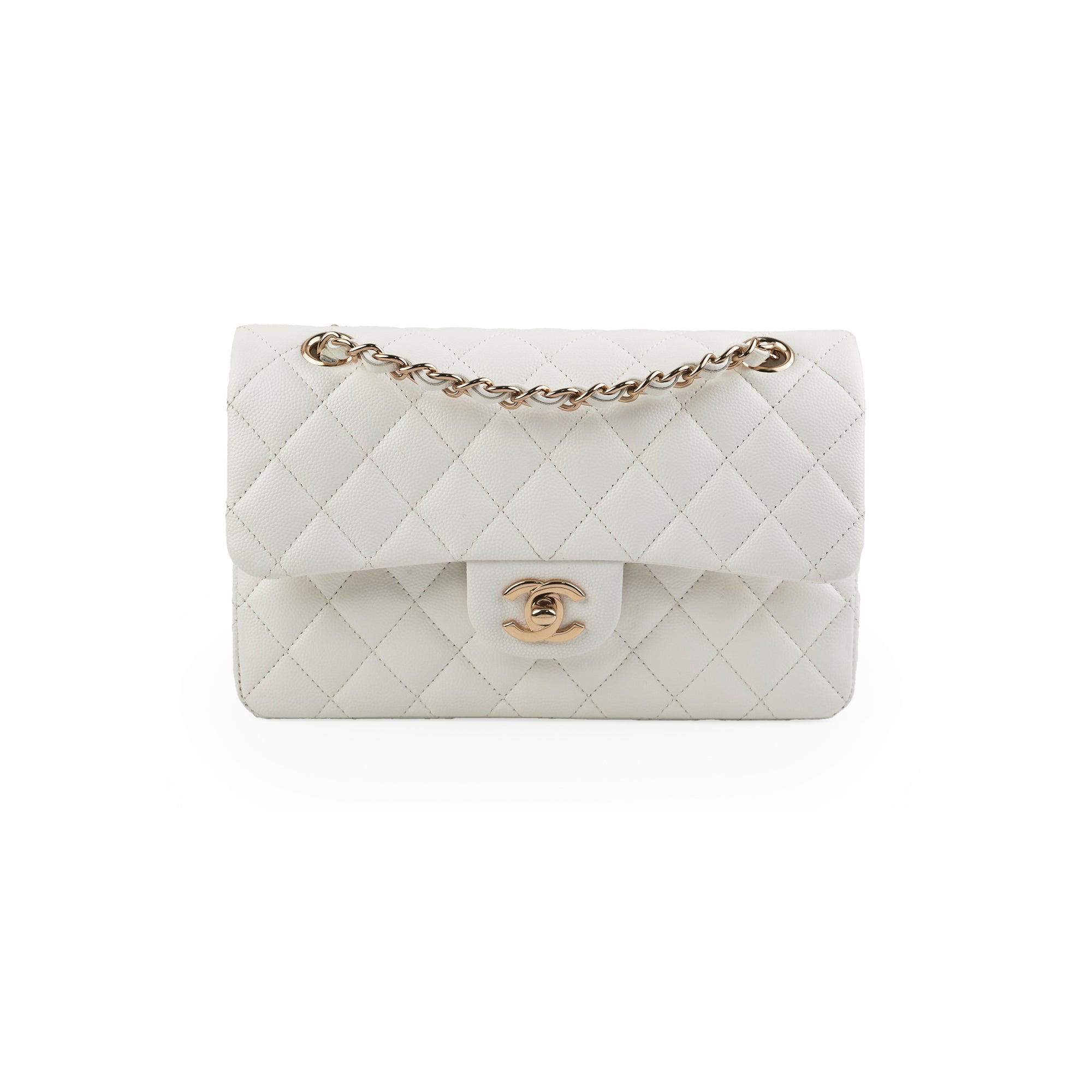Chanel Classic Flap Small Caviar White