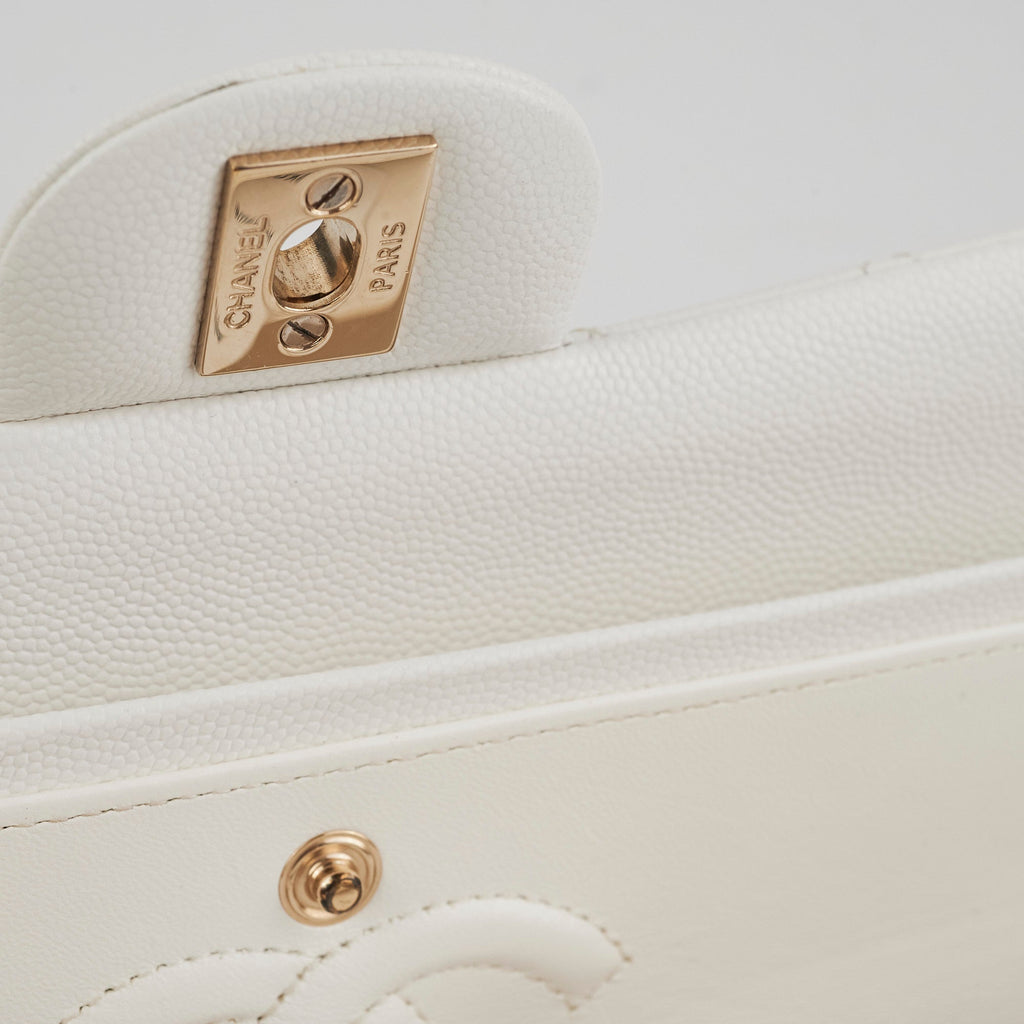 Chanel Classic Flap Small Caviar White