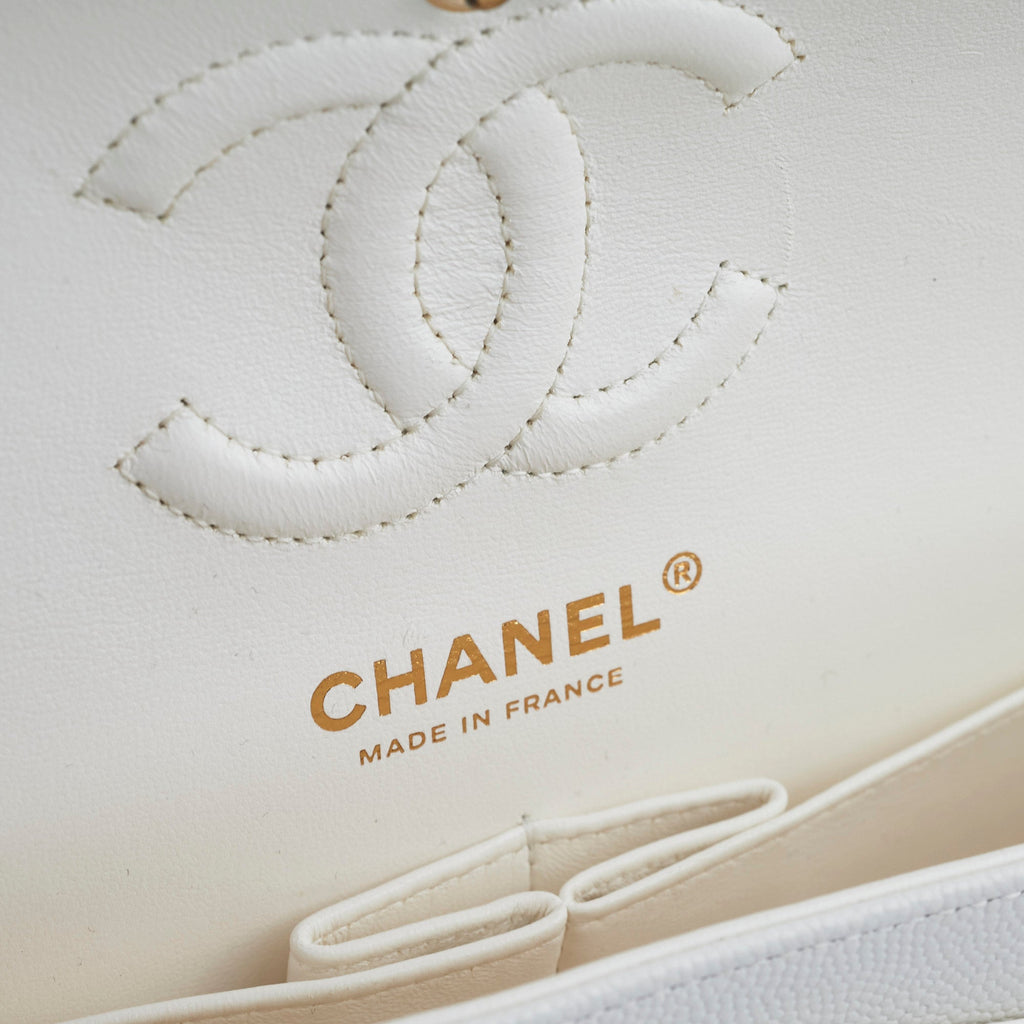 Chanel Classic Flap Small Caviar White