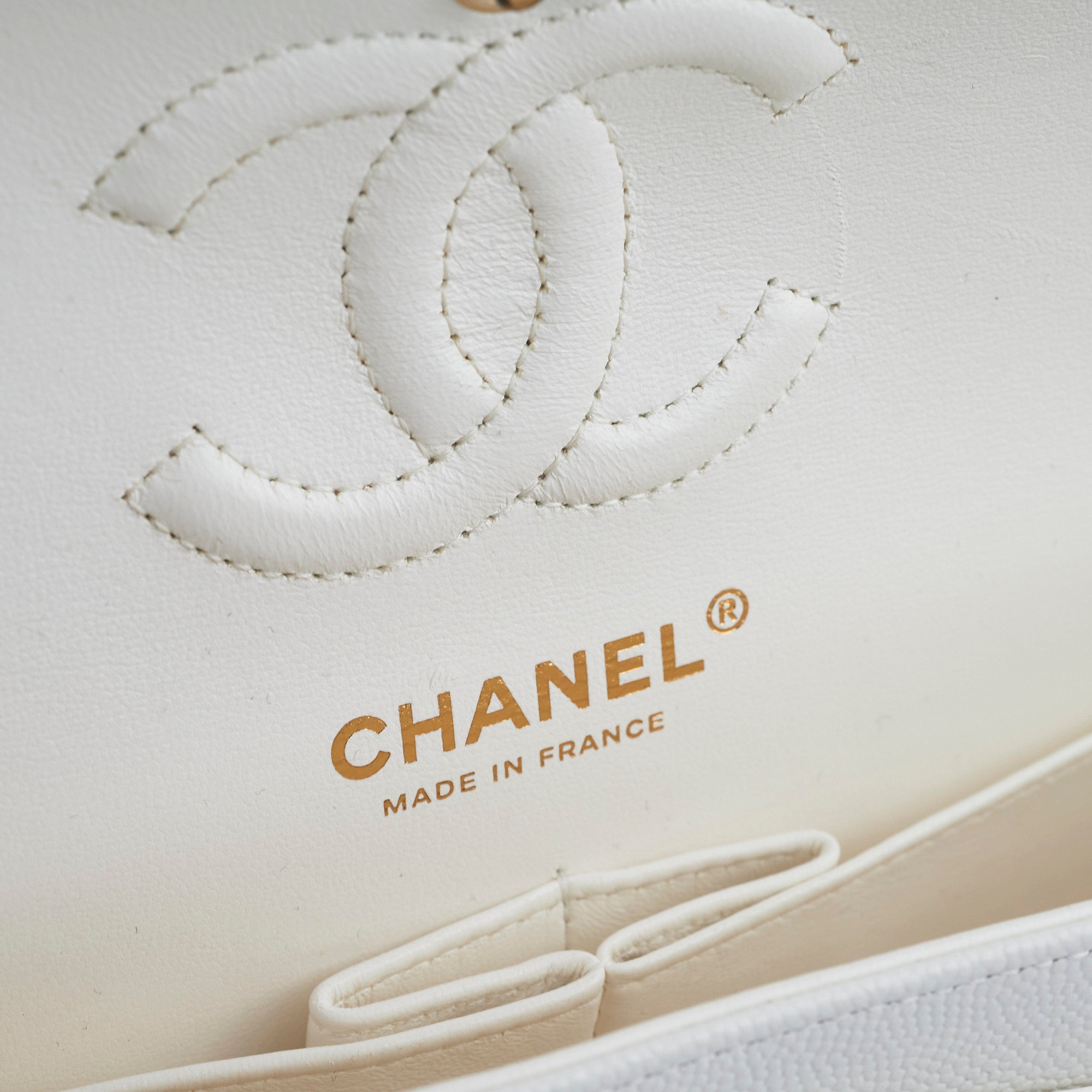 Chanel Classic Flap Small Caviar White