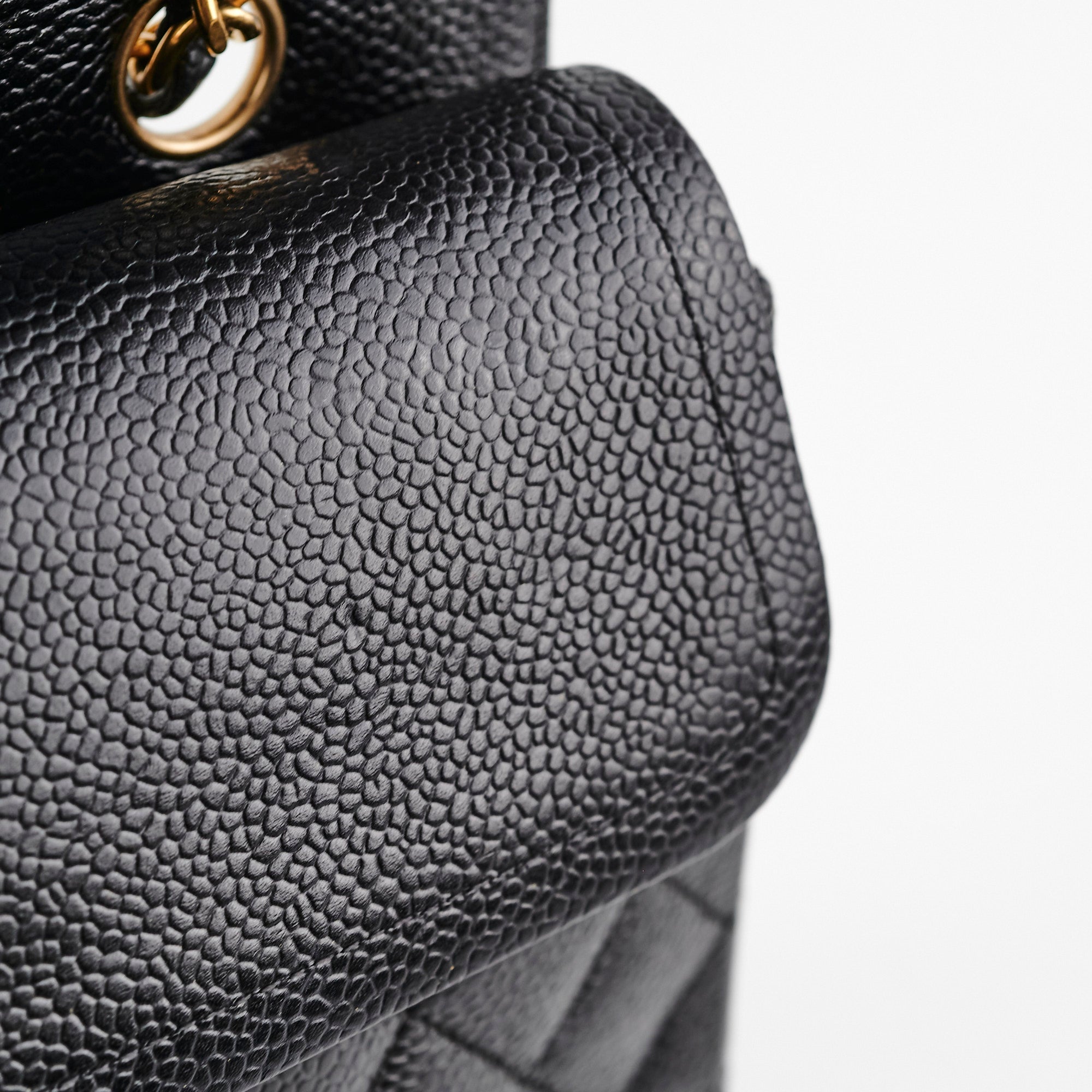 Chanel Caviar Medium/Large Double Classic Flap Black 24k Gold Plated Hardware