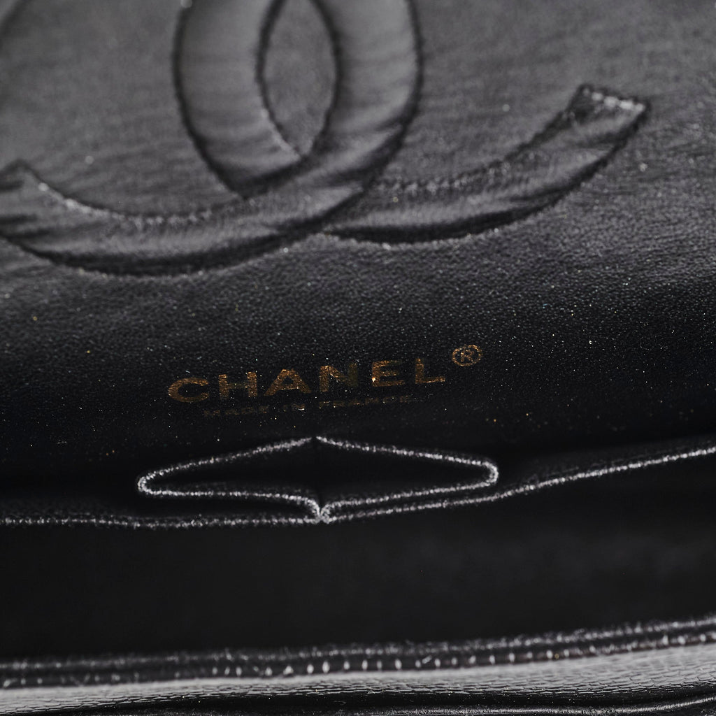 Chanel Caviar Medium/Large Double Classic Flap Black 24k Gold Plated Hardware