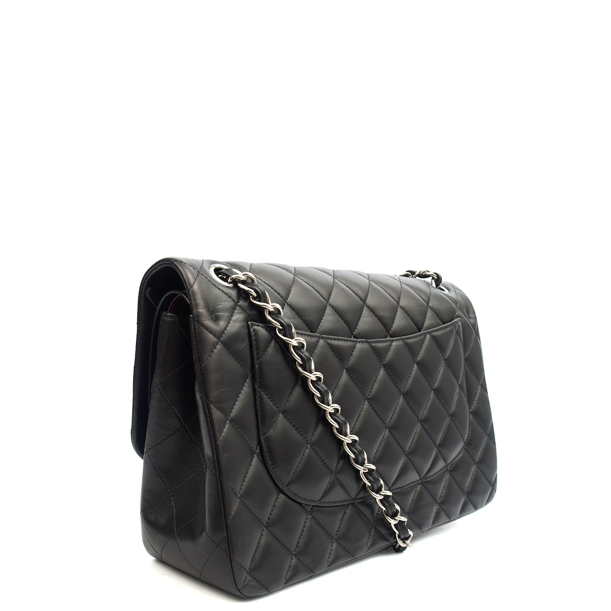 Chanel Shoulder Bag Classic Double Flap - Large in Black, Lambskin Leather