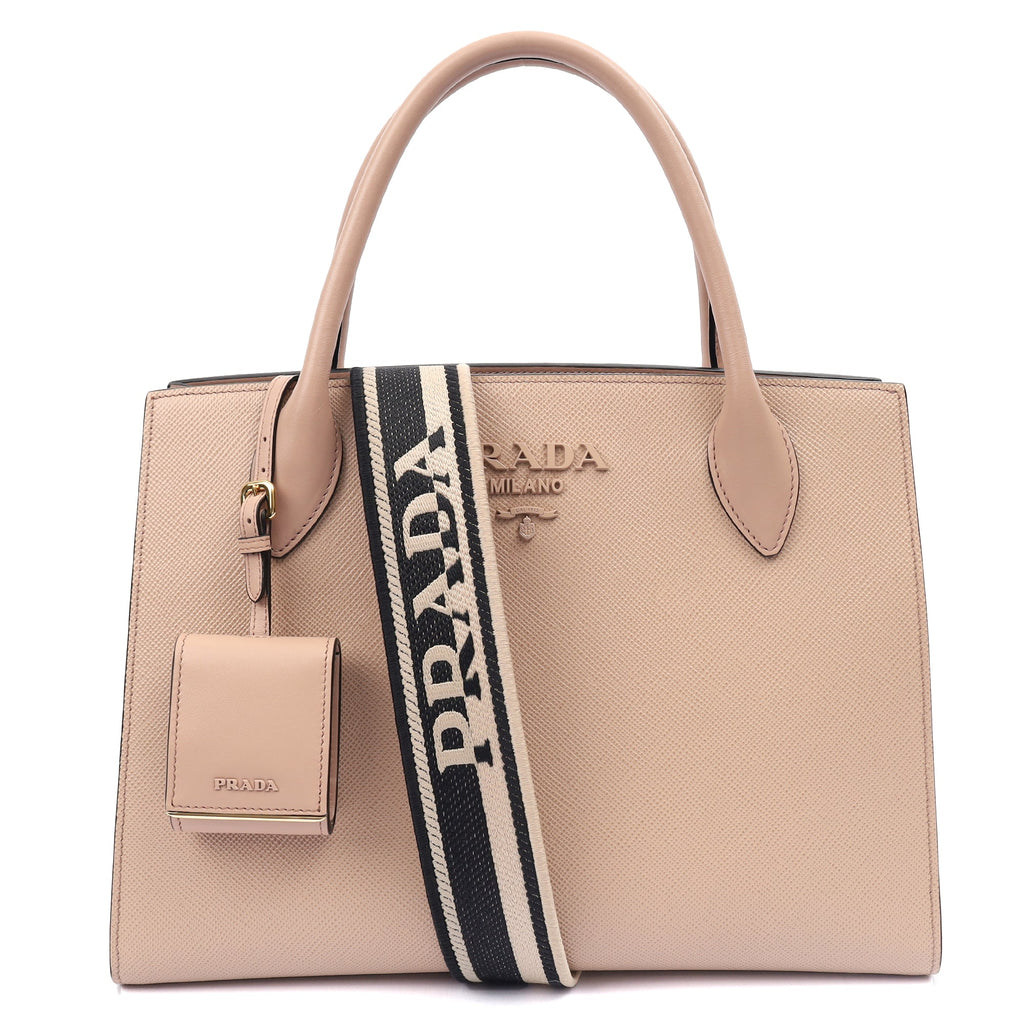 Prada Tote Saffiano Monochrome Bag in Powder Pink, Saffiano Leather