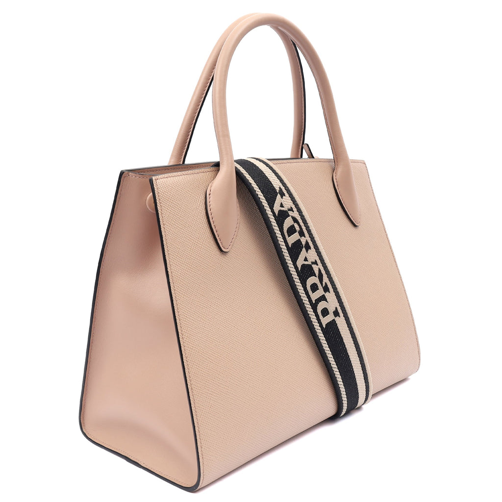 Prada Tote Saffiano Monochrome Bag in Powder Pink, Saffiano Leather