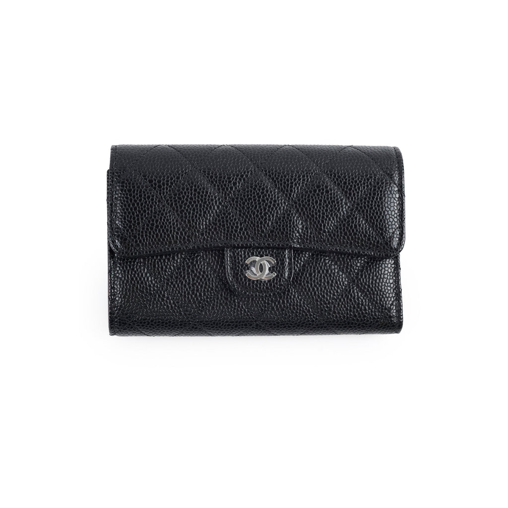 Chanel Classic Flap Wallet Black Caviar (microchip)