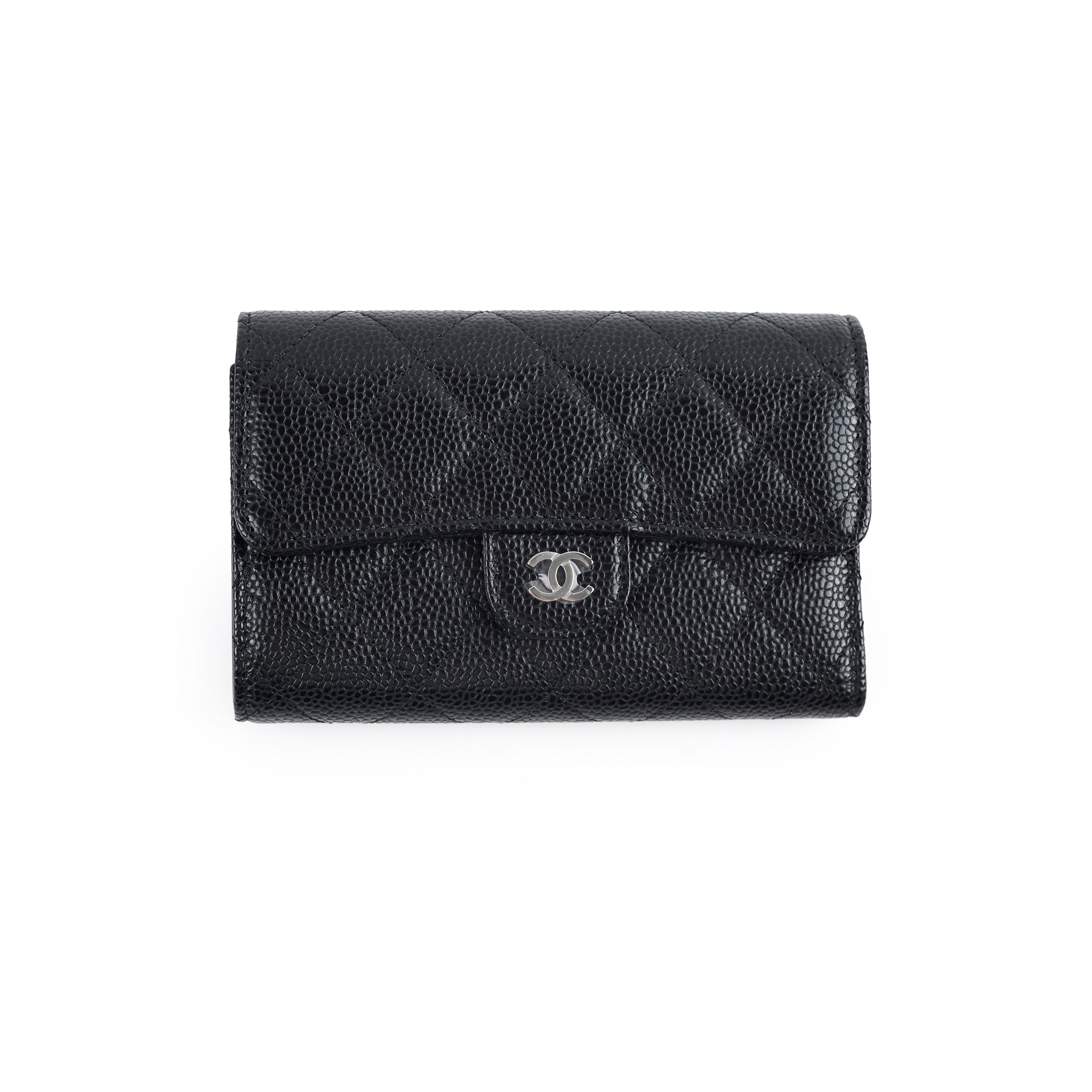 Chanel Classic Flap Wallet Black Caviar (microchip)