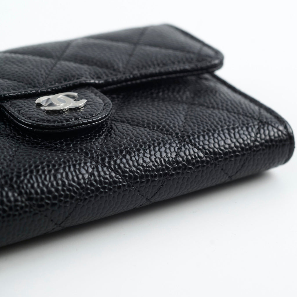 Chanel Classic Flap Wallet Black Caviar (microchip)