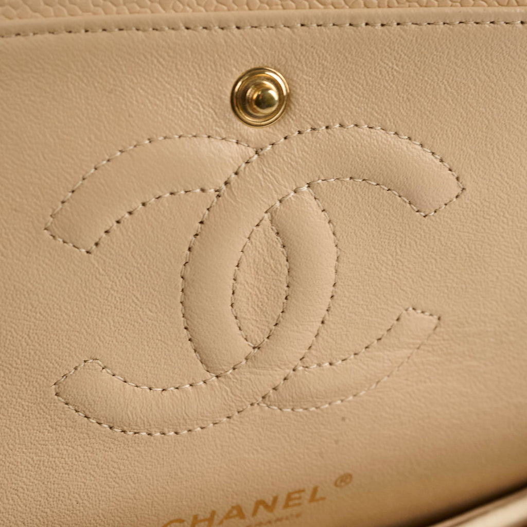 Chanel Classic Flap Medium/Large M/L Caviar Beige