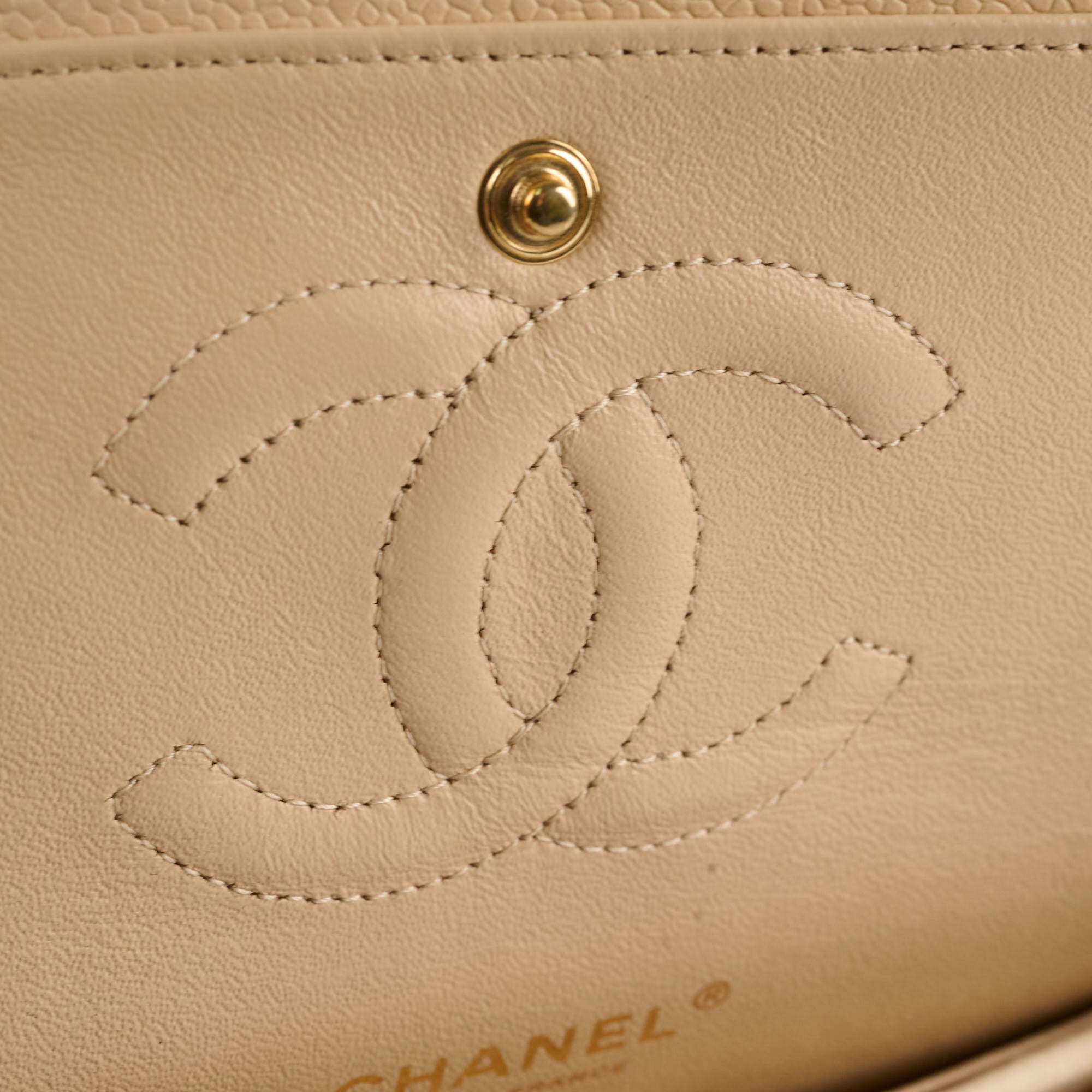 Chanel Classic Flap Medium/Large M/L Caviar Beige