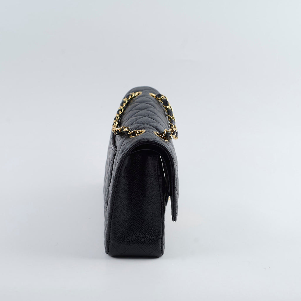 Chanel Medium M/L Caviar Classic Flap Black 24 series