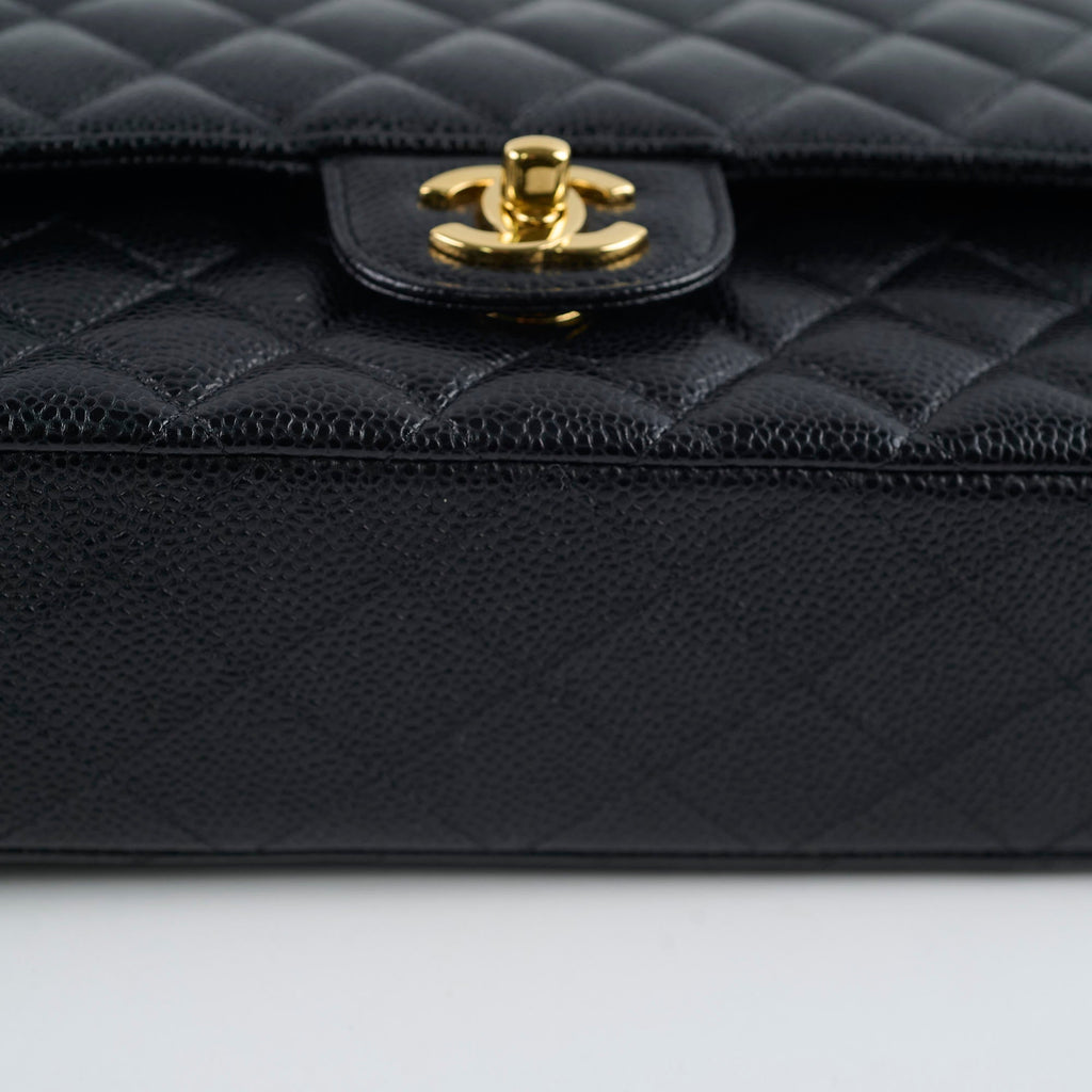Chanel Medium M/L Caviar Classic Flap Black 24 series