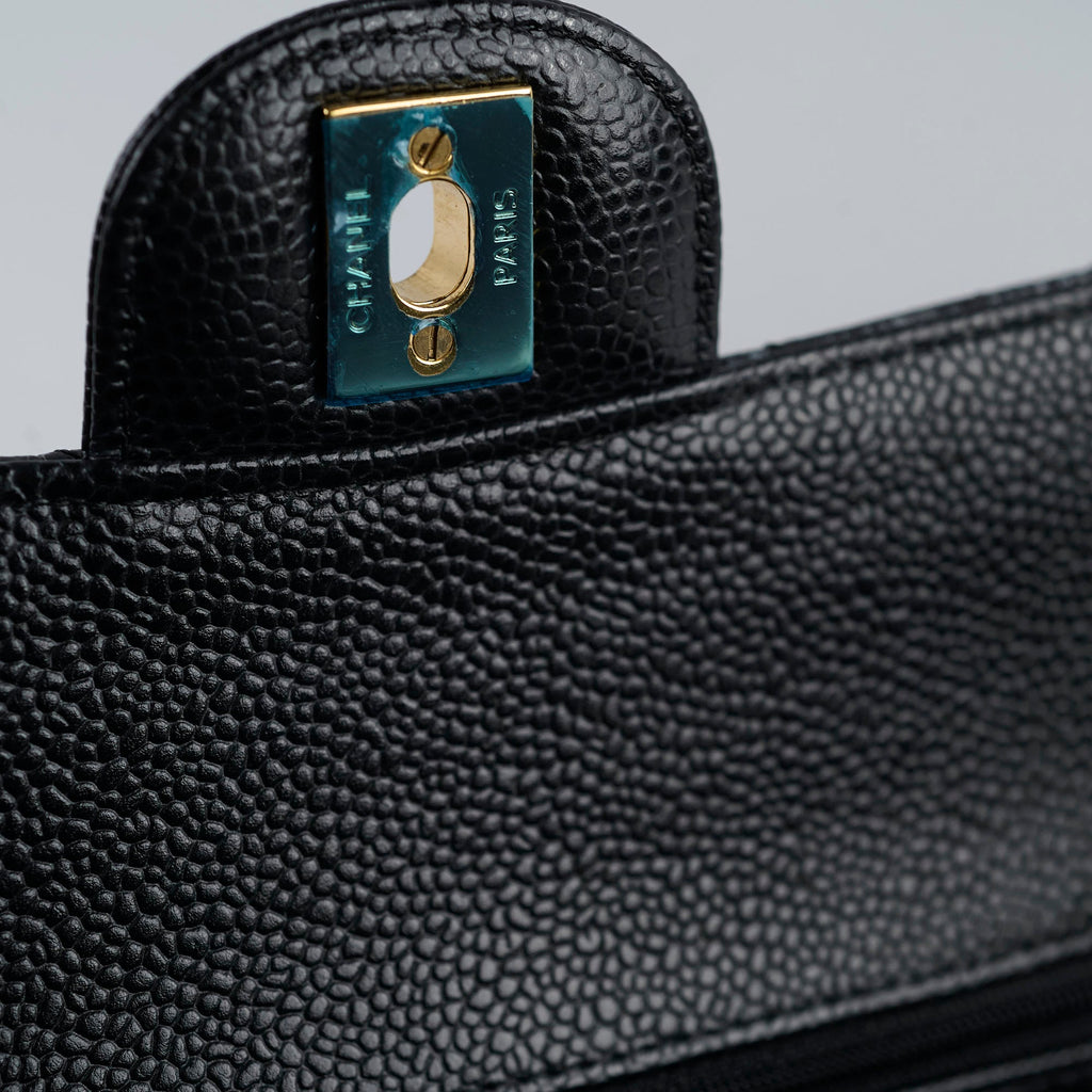 Chanel Medium M/L Caviar Classic Flap Black 24 series