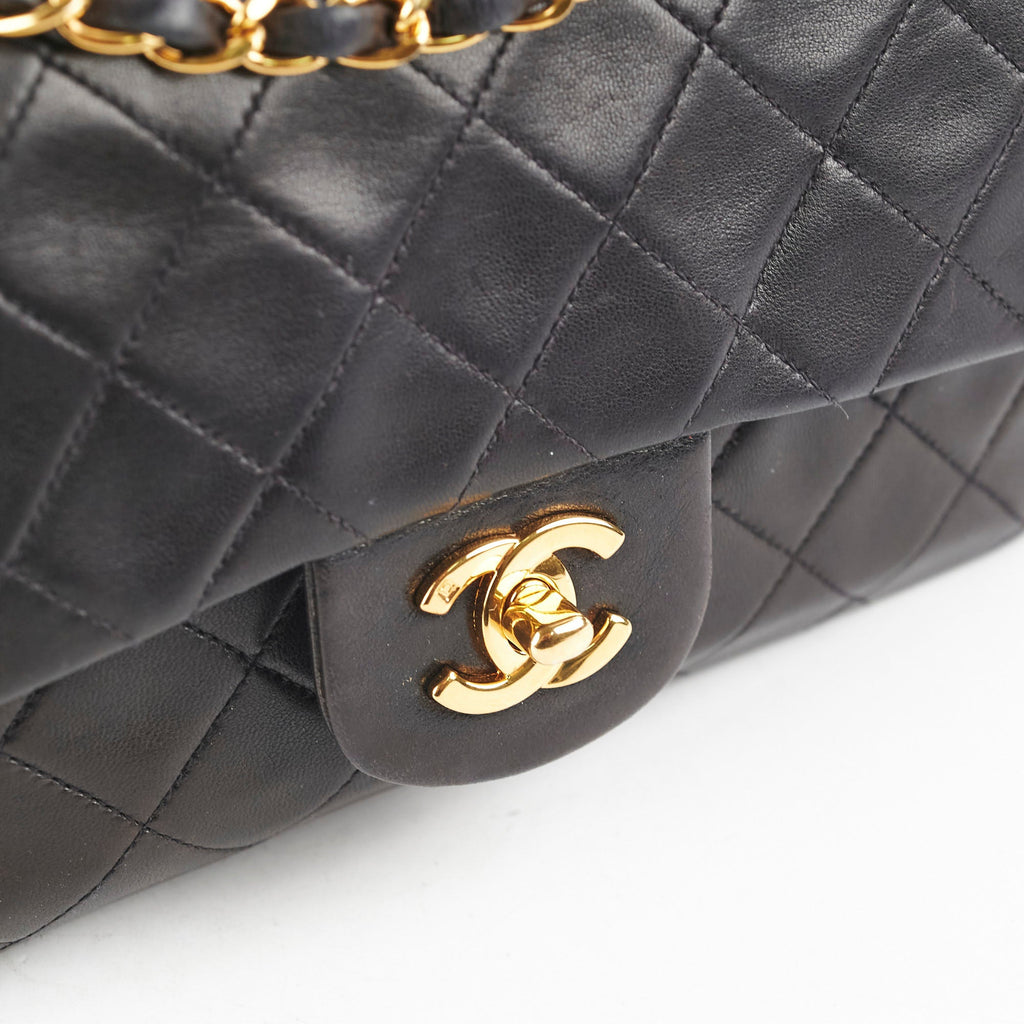 Chanel Vintage Small Classic Flap Dark Brown Lambskin - Series 3