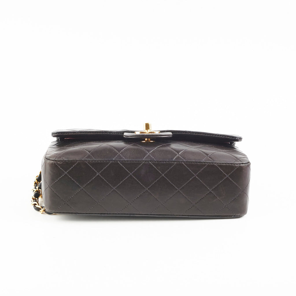 Chanel Vintage Small Classic Flap Dark Brown Lambskin - Series 3