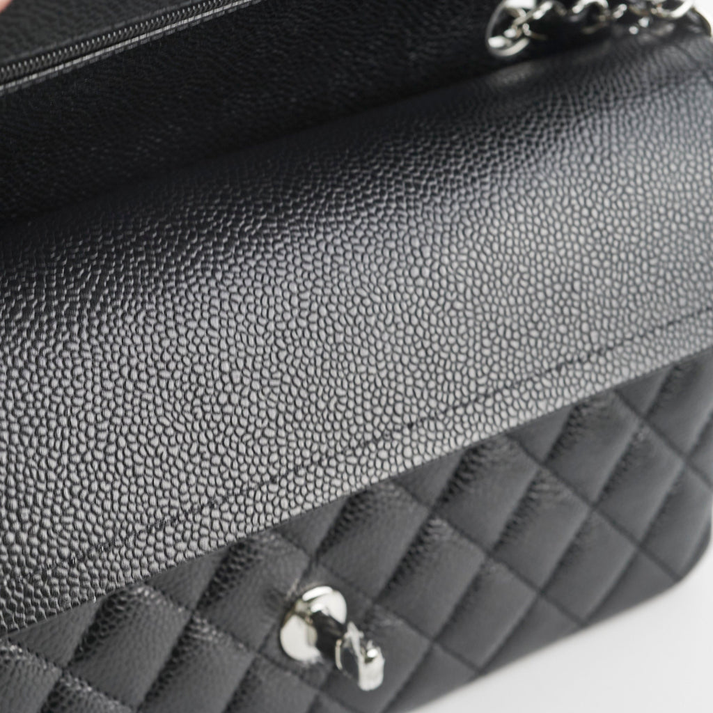 Chanel Medium Classic Flap Caviar Black (Microchip)