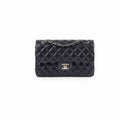 Chanel Small Lambskin Classic Flap Mettalic Navy Series 24