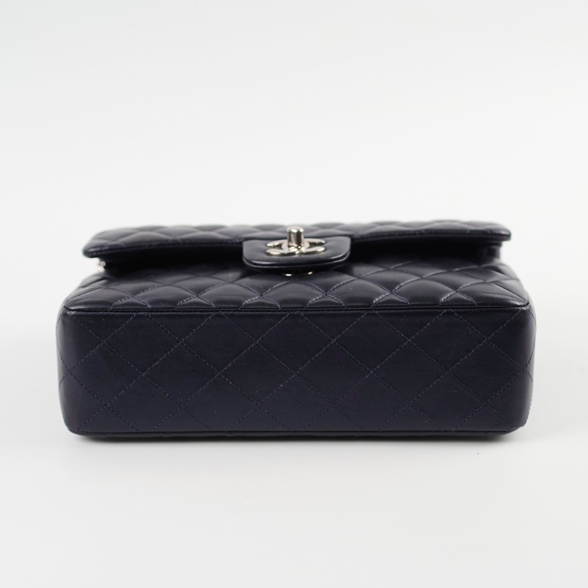 Chanel Small Lambskin Classic Flap Mettalic Navy Series 24