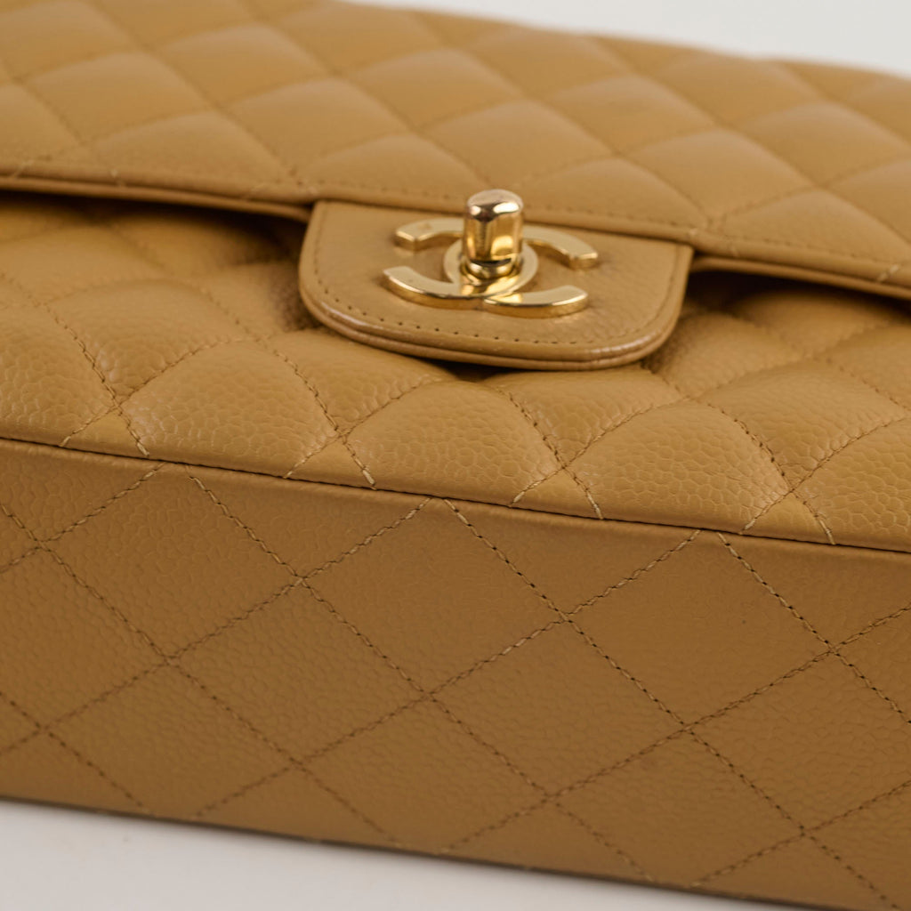 Chanel Classic Flap Medium/large Dark Beige 24k gold
