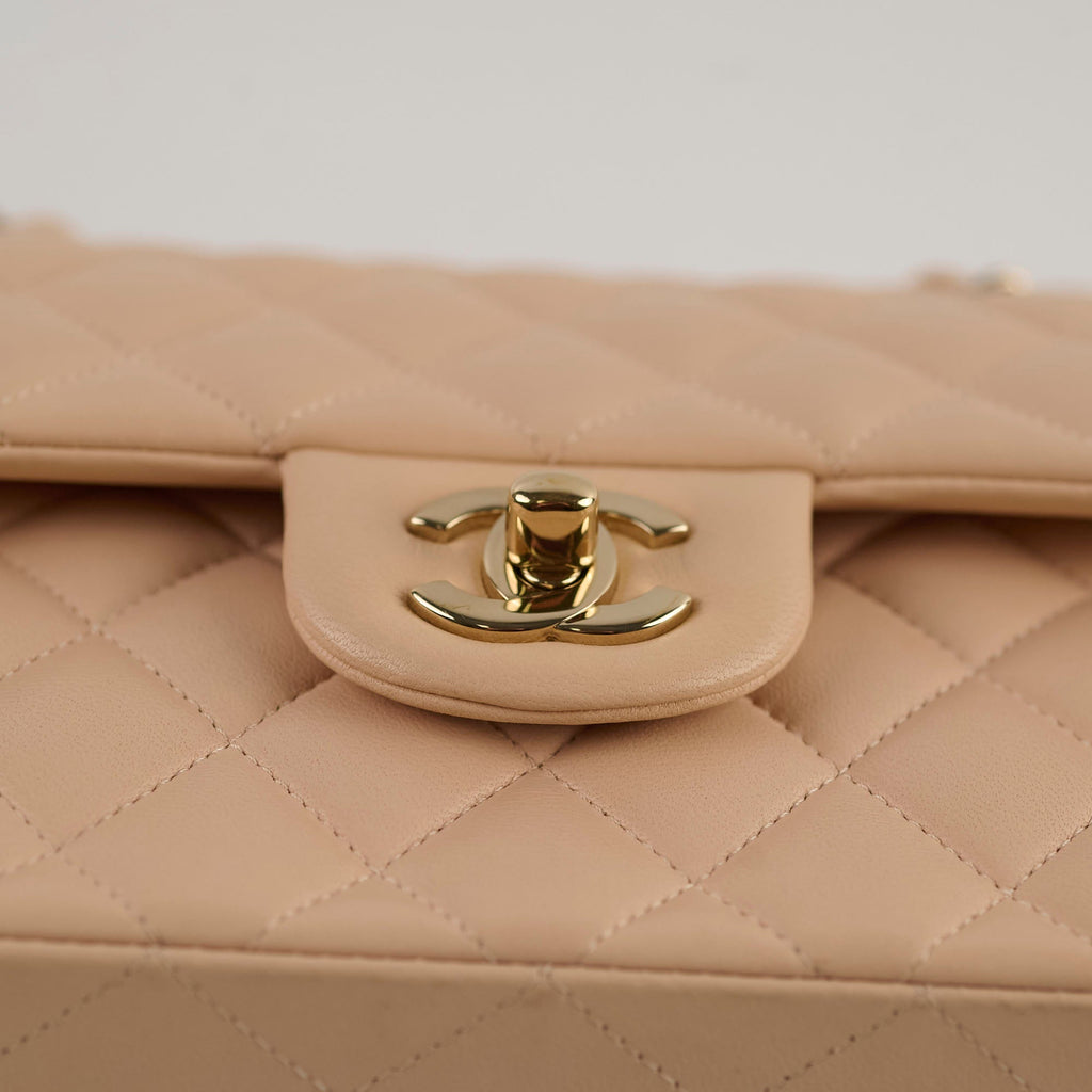 Chanel Classic Flap Small Beige Lambskin