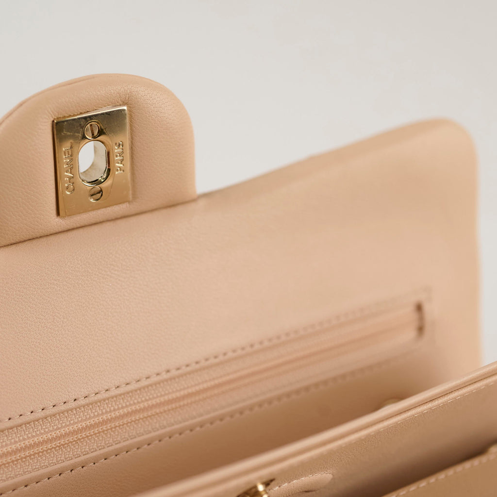 Chanel Classic Flap Small Beige Lambskin