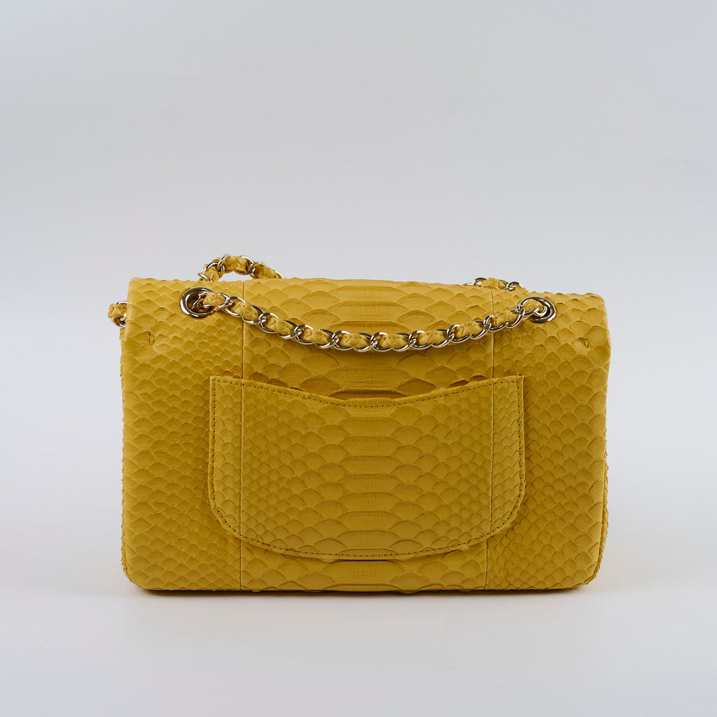 Chanel Python Medium M/L Classic Flap Yellow Series 22