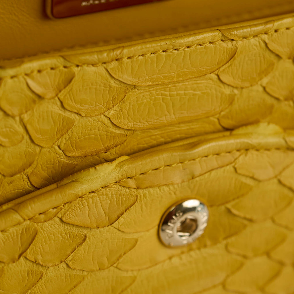 Chanel Python Medium M/L Classic Flap Yellow Series 22