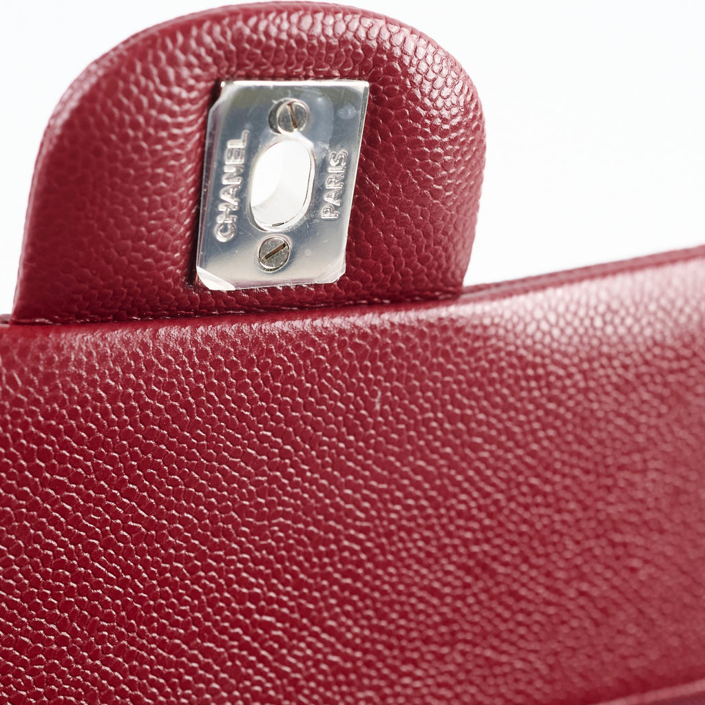 Chanel Medium M/L Caviar Classic Flap Red