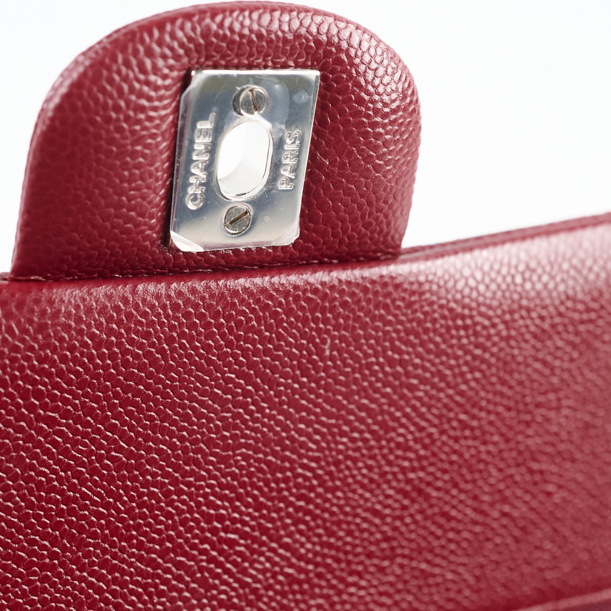 Chanel Medium M/L Caviar Classic Flap Red