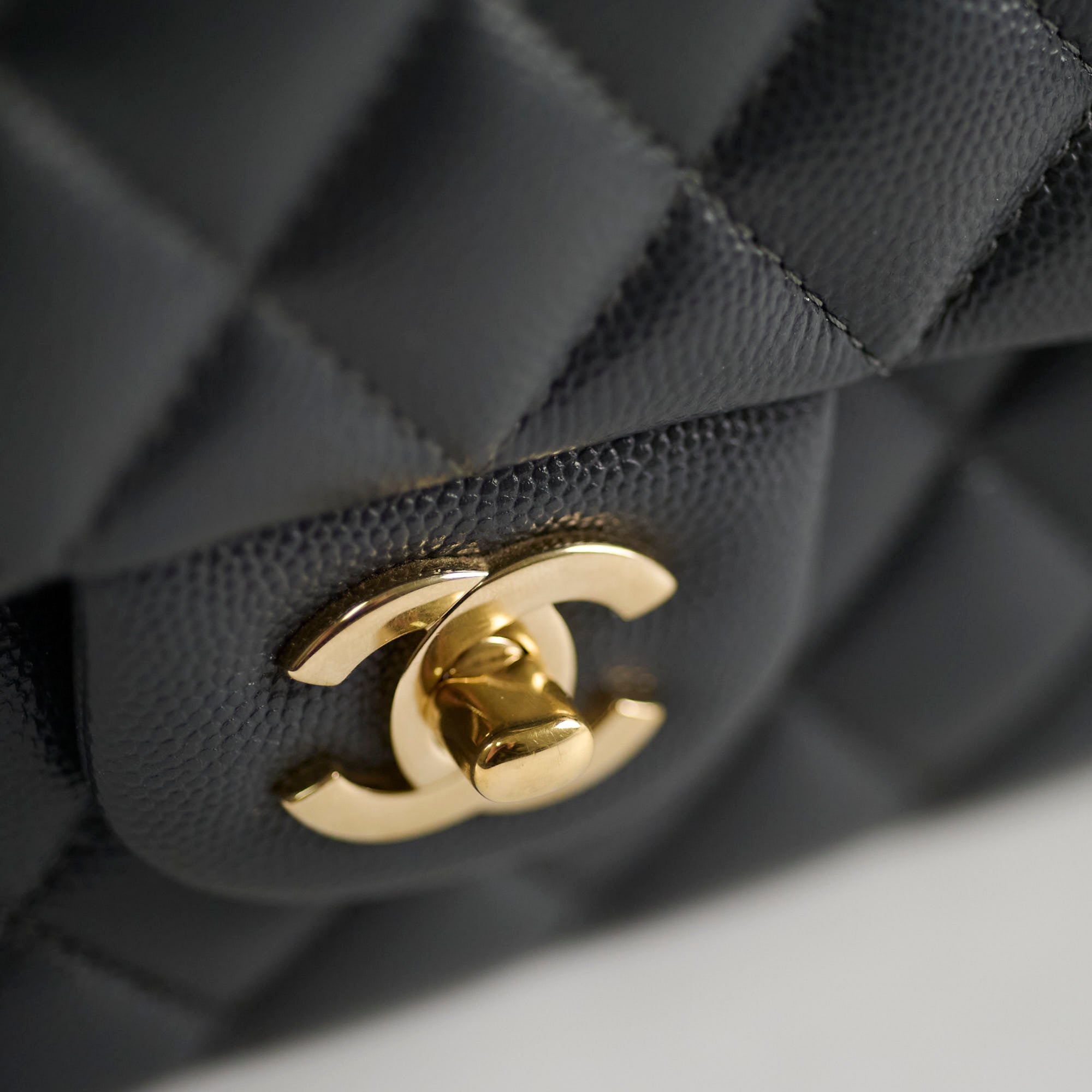 Chanel Medium/Large Caviar Double Classic Flap Dark Grey Microchip