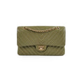 Chanel Cuba Chevron M/L Classic Flap Khaki