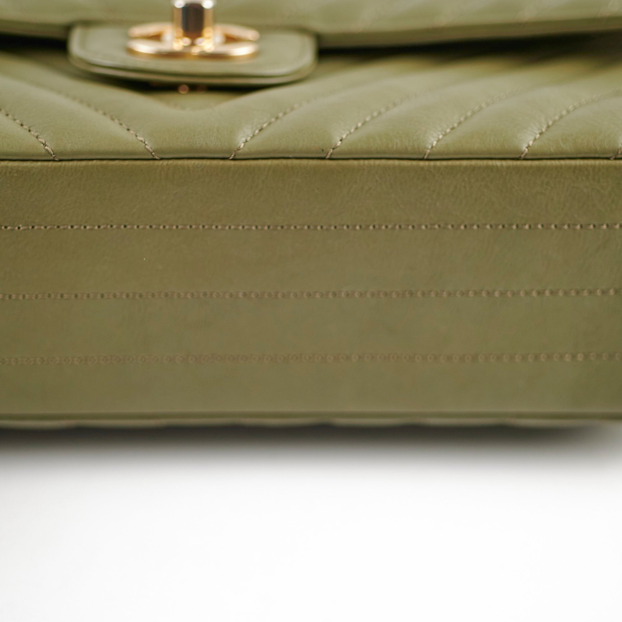 Chanel Cuba Chevron M/L Classic Flap Khaki