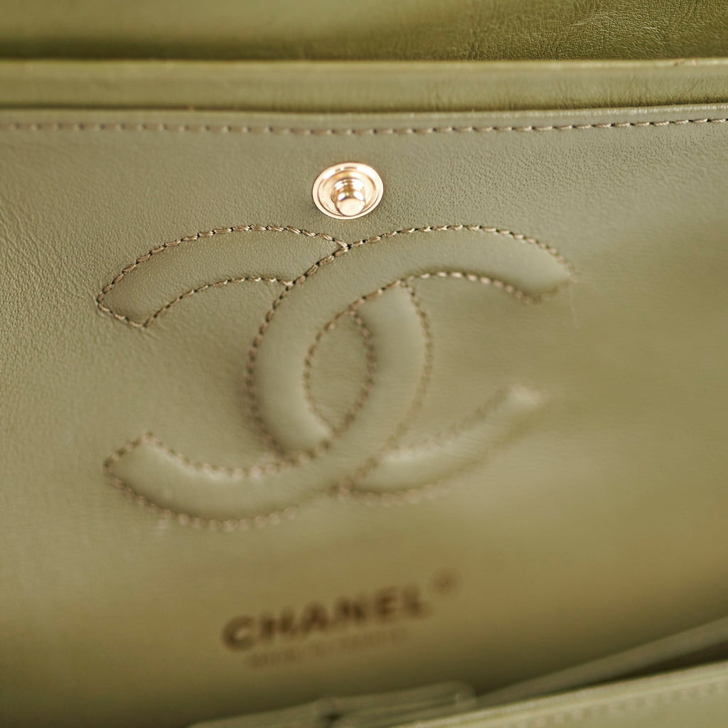 Chanel Cuba Chevron M/L Classic Flap Khaki