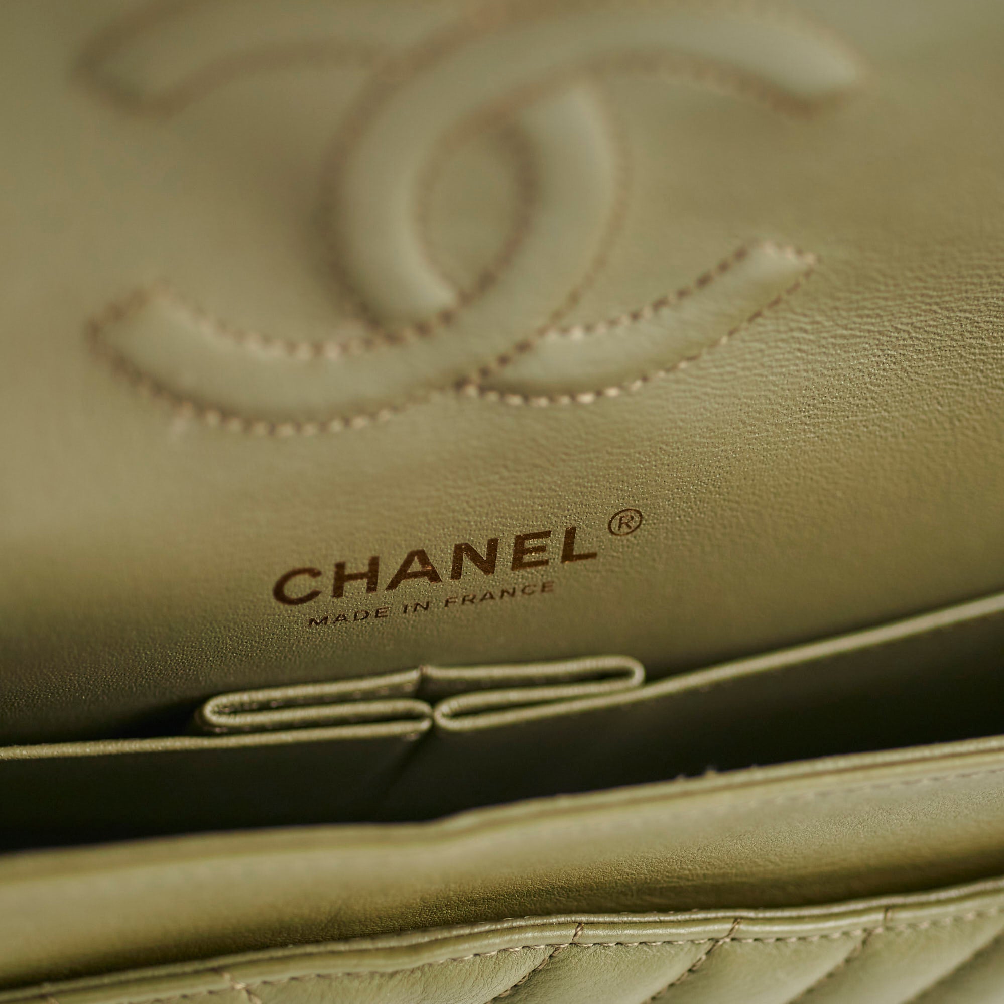 Chanel Cuba Chevron M/L Classic Flap Khaki