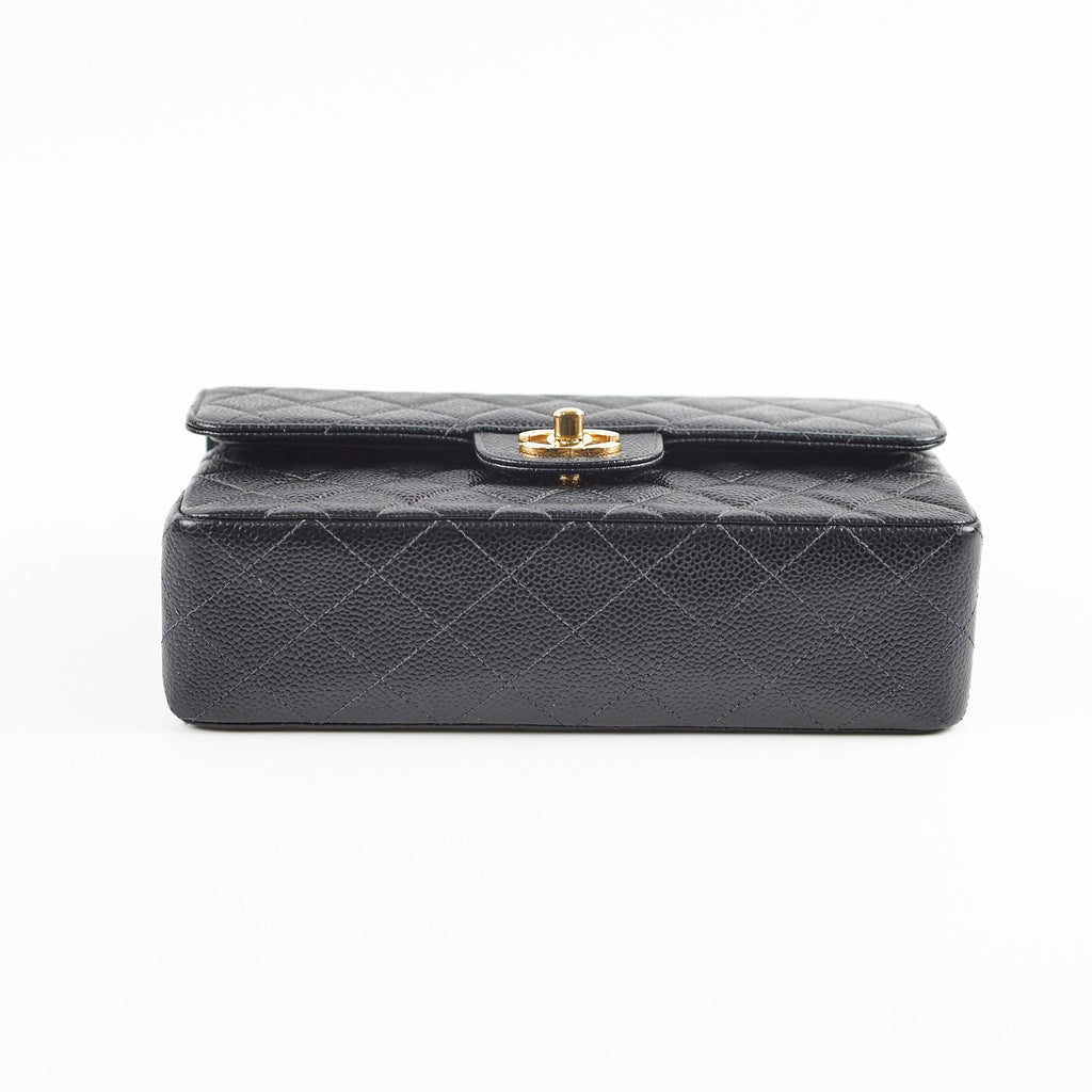 Chanel Vintage Small Caviar Classic Flap Black 24k Gold Plating 7 Series