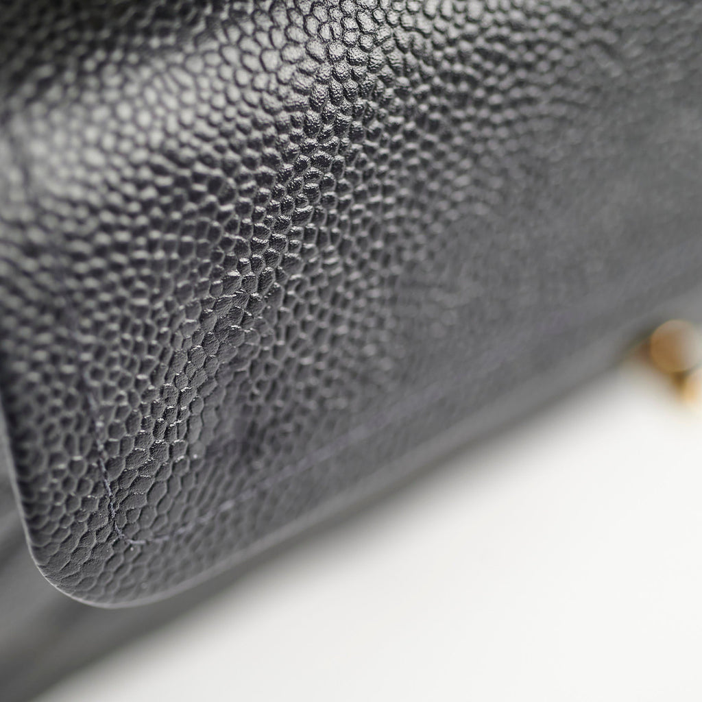 Chanel Vintage Small Caviar Classic Flap Black 24k Gold Plating 7 Series