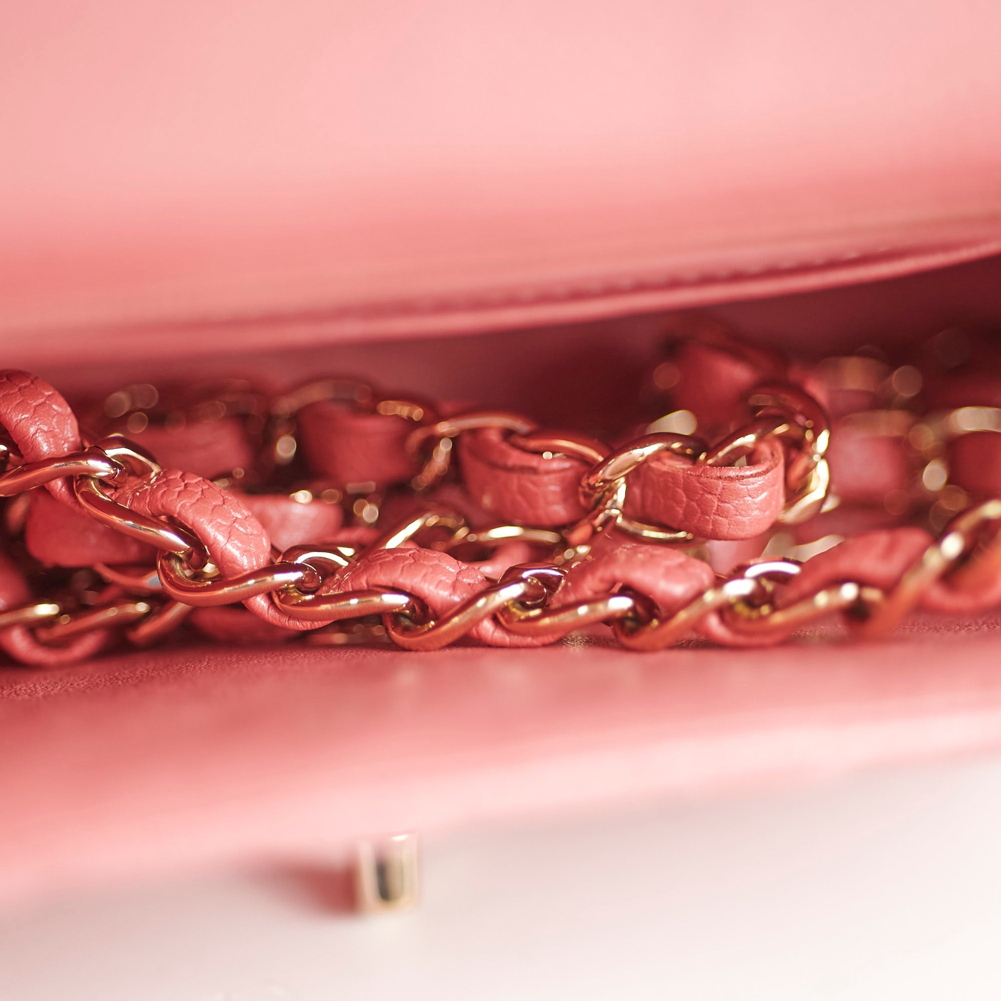 Chanel Pearly Pink Rectangular Mini Caviar 25 Series