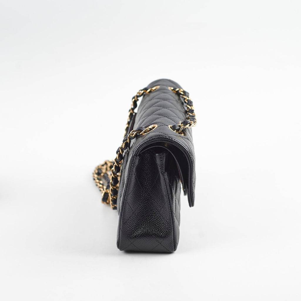 Chanel Quilted Caviar Small Classic Flap Black Series 31