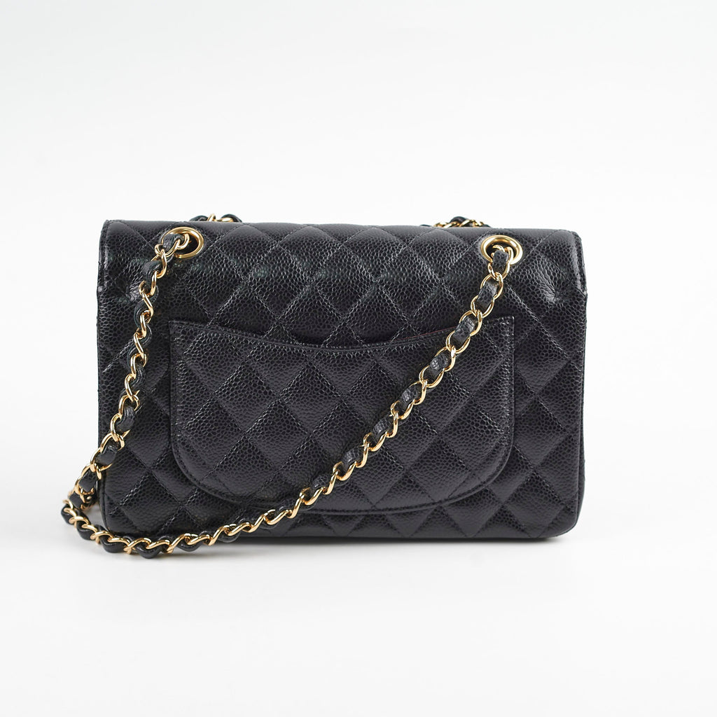 Chanel Quilted Caviar Small Classic Flap Black Series 31